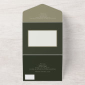 Moss Green Botanical Fan Elegant Wedding All In One Uitnodiging (Buitenkant)