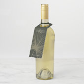 Moss Green Botanical Fan Elegant Wedding Flessenhanger (Schuin)