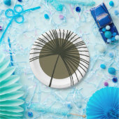 Moss Green Botanical Fan Elegant Wedding Papieren Bordje (Feest)