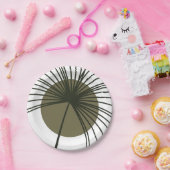 Moss Green Botanical Fan Elegant Wedding Papieren Bordje (Feest)