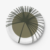 Moss Green Botanical Fan Elegant Wedding Papieren Bordje (Voorkant)