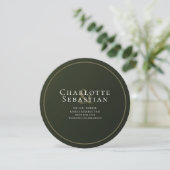 Moss Green Botanical Fan Elegant Wedding Save The Date (Staand voorkant)