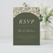 Moss Green  Botanical Garden Qr Code RSVP (Staand voorkant)