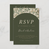 Moss Green  Botanical Garden Qr Code RSVP (Voorkant / Achterkant)