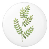 Moss Green Botanical Leaf Keramische Knop (Voorkant)