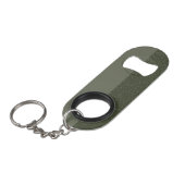 Moss Green Bottle Opener met Split Finish Custom Mini Flessenopener (Voorkant Gekanteld)