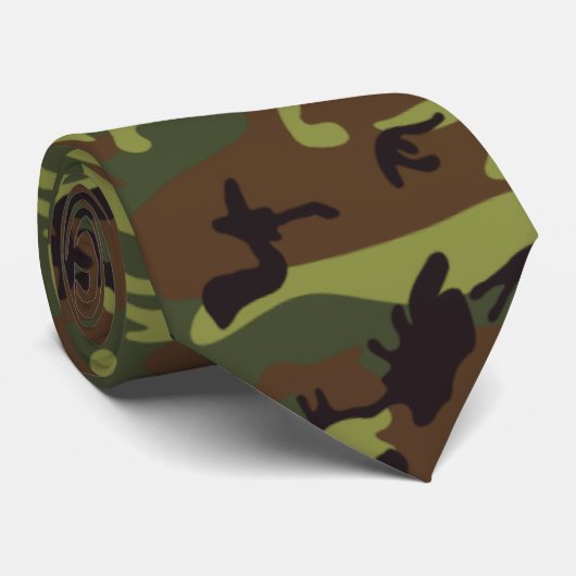 Moss Green Camo Stropdas (Opgerold)