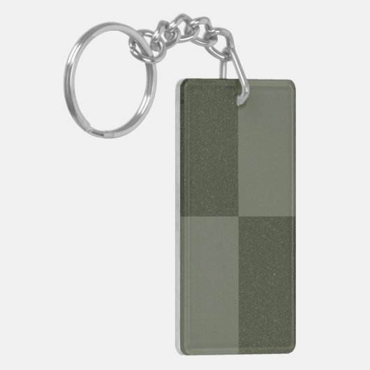 Moss Green Check Pattern Sleutelhanger – (Voorkant Links)