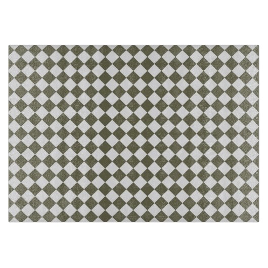 Moss Green Checkerboard-patroon Snijplank (Voorkant)