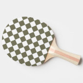 Moss Green Checkerboard-patroon Tafeltennisbatje (Zijkant)