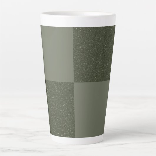 Moss Green Checkered Custom Latte Mok (Voorkant)