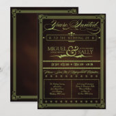 Moss Green & Chocolate DIY Weddenschap Kaart (Voorkant / Achterkant)