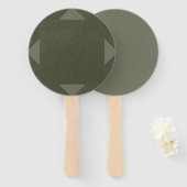 Moss Green Corner Accent Aangepaste ventilatoren Handwaaier (Voorkant en achterkant)