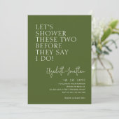 Moss Green Couple Douche voordat ze zeggen dat ik Kaart (Staand voorkant)