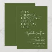 Moss Green Couple Douche voordat ze zeggen dat ik Kaart (Voorkant / Achterkant)