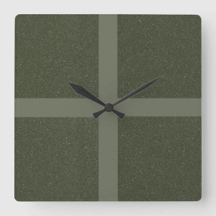 Moss Green Cross Pattern Muur Klok