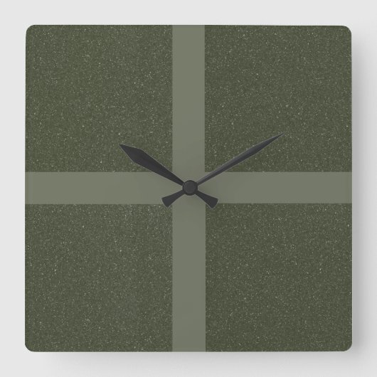 Moss Green Cross Pattern Muur Klok (Voorkant)