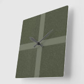 Moss Green Cross Pattern Muur Klok (Hoek)