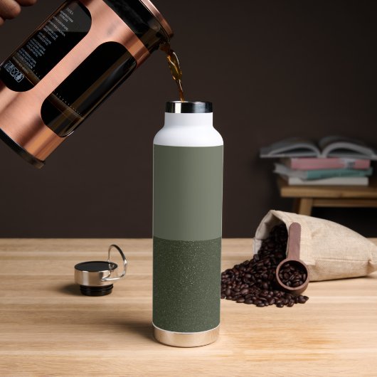 Moss Green Custom Waterfles – Modern Split (Koffie)