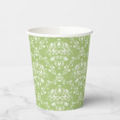 Moss Green Damask Cup Papieren Bekers (Links)