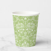 Moss Green Damask Cup Papieren Bekers (Rechts)