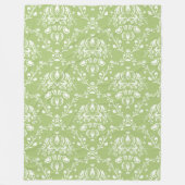 Moss Green Damask Fleece Deken (Voorkant)