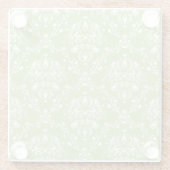 Moss Green Damask Glazen Onderzetter (Achterkant)