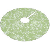 Moss Green Damask Kerstboom Rok (Gekanteld)