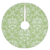 Moss Green Damask Kerstboom Rok (Voorkant)