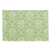 Moss Green Damask Kussensloop (Achterkant-Rechts)