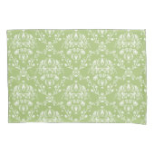 Moss Green Damask Kussensloop (Voorkant-Links)