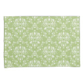 Moss Green Damask Kussensloop (Voorkant-Rechts)