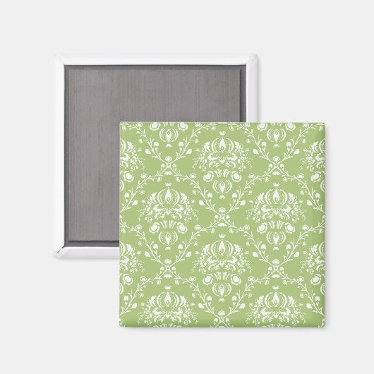 Moss Green Damask Magneet (Voorkant / Achterkant)