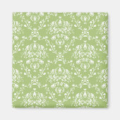 Moss Green Damask Magneet (Voorkant)