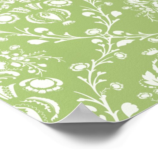 Moss Green Damask Poster (Hoek)