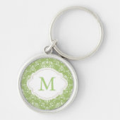 Moss Green Damask Sleutelhanger (Voorkant)