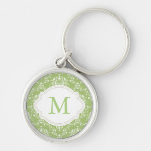 Moss Green Damask Sleutelhanger