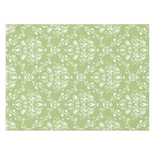 Moss Green Damask Tafelkleed (Voorkant (Horizontaal))