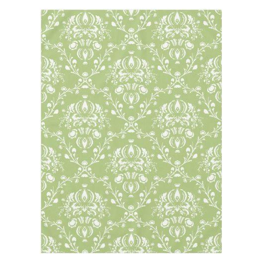 Moss Green Damask Tafelkleed (Voorkant)
