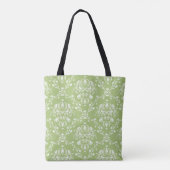 Moss Green Damask Tote Bag (Achterkant)