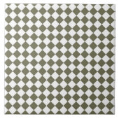 Moss Green Diamond Check-patroon Tegeltje (Voorkant)