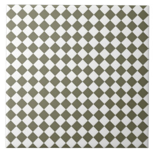 Moss Green Diamond Check-patroon Tegeltje