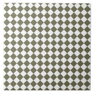 Moss Green Diamond Check-patroon Tegeltje
