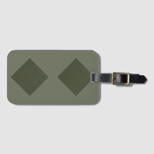 Moss Green Diamond Pattern Label Bagagelabel (Voorkant (horizontaal))