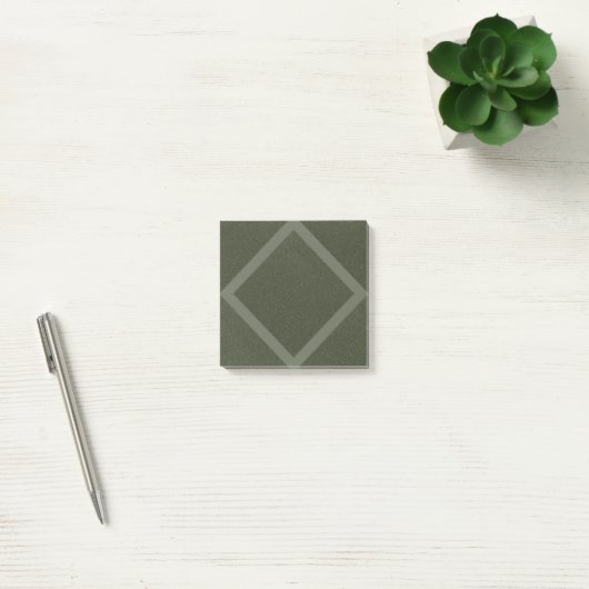 Moss Green Diamond Pattern Sticky Notes (Kantoor)