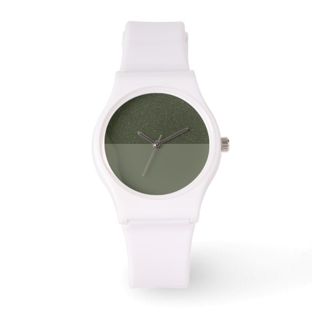 Moss Green Dual Texture Custom Horloge (Voorkant)