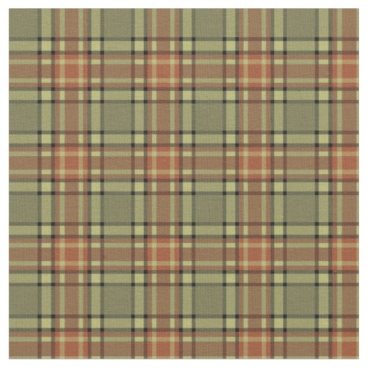 Moss Green en Burnt Oranje Pset Stof (Close Up)