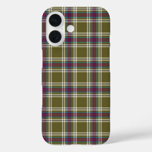Moss Green en Paarse Plaid iPhone 16 Hoesje