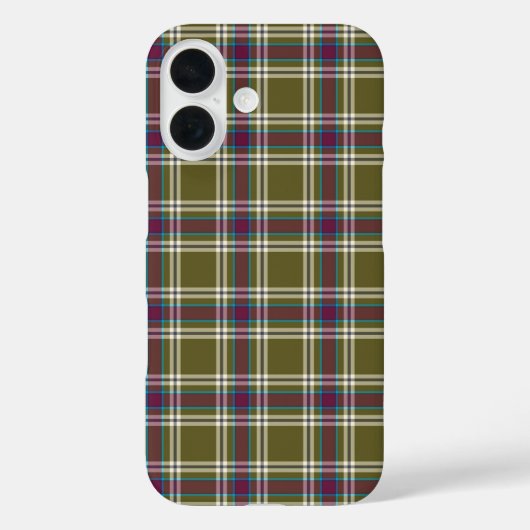 Moss Green en Paarse Plaid Case-Mate iPhone Case (Achterkant)