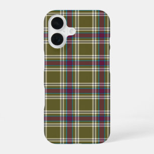 Moss Green en Paarse Plaid iPhone 16 Hoesje